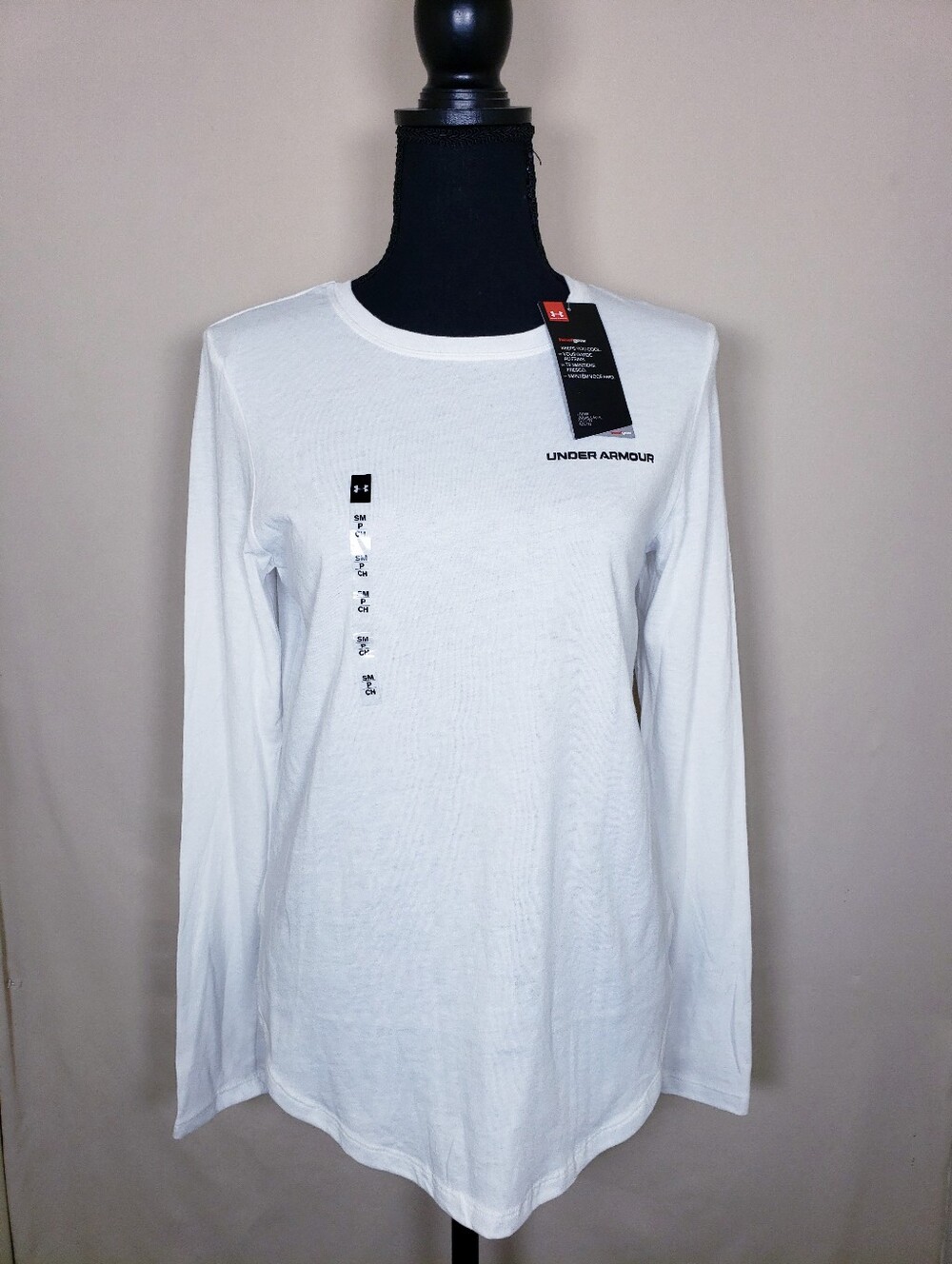 Under Armour White Long Sleeve Logo Tee